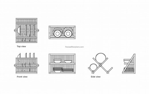 Dish Rack - Free CAD Drawings