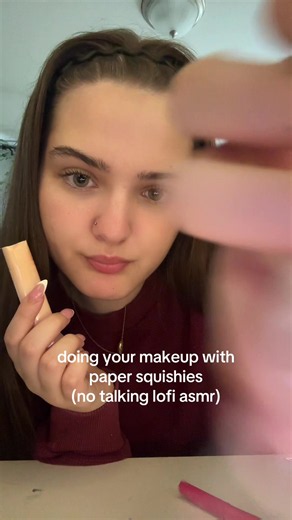 ASMR doing your makeup with paper squishies (no talking lofi)