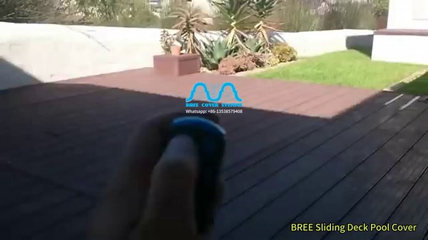 Bree Automatic Sliding Deck Pool Cover Outdoor Inground Retractable Swimming Pool Cover