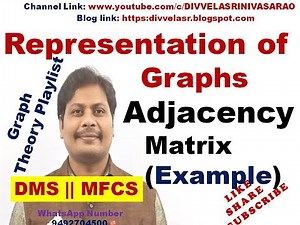 Representation of Graphs || Graph Representation || Incidence Matrix || Adjacency Matrix || DMS ||