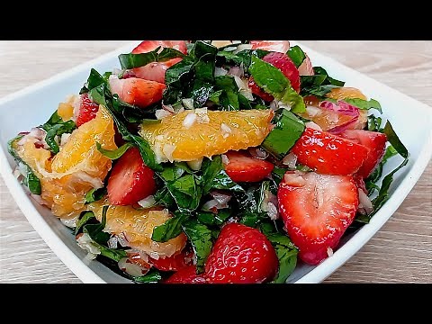La ensalada de espinacas y fresas más fresca y deliciosa. ¡Exquisita! 🤤