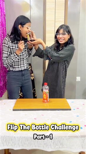 Hima And Jyo on Instagram: "Water Bottle Flip Challenge"