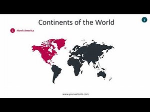 Continents of the World Map Infographics - Animated PowerPoint Template