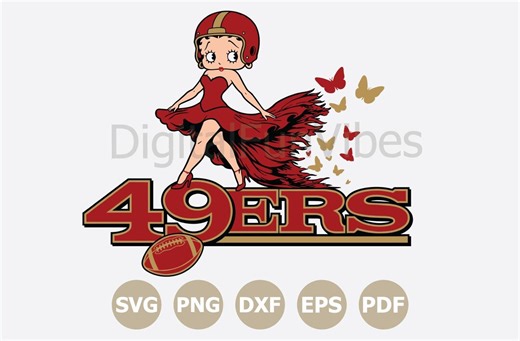 Betty Boop Butterfly American 49ers Football SVG, Sports Game Day Cheerleading Clipart (svg, Png, Dxf, Eps, Pdf) - Etsy
