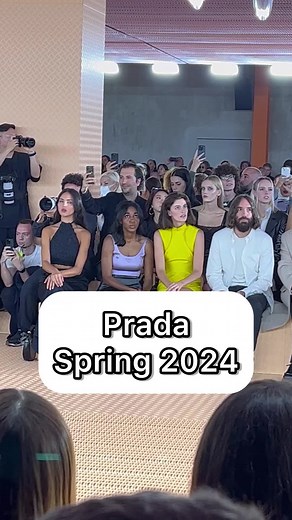 Prada’s Spring 2024 fashion show hosted some of the biggest celebrities as well as capturing a Nickelodeon level slime moment and said farewell to the brand’s longtime design director, Fabio Zambernardi! All while showing diaphanous cocktail dresses, boiler suits, and lots of fringe! #fashion #style #prada #kylie #kyliejenner #miucciaprada #fashionshow #fashionweek #model #models #slime #emmawatson #ayoedibiri #charlidamelio