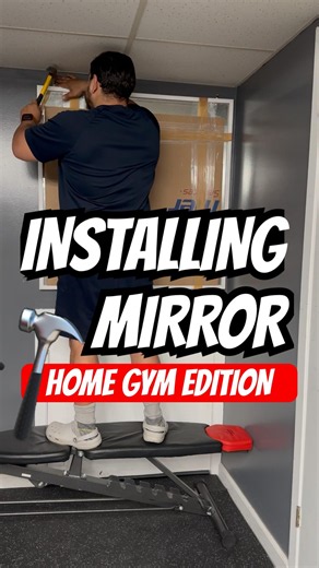 INSTALLING MIRROR FOR MY HOME GYM🔨 #homegym #diymirror #homegymtips #gymmirror