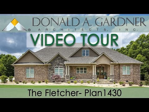 Ranch house plan with rear entry garage and four bedrooms | The Fletcher