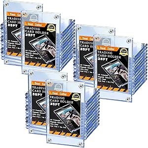 Jetec 20 Pieces Trading Card Protector Baseball Screw Card Holder 35 Pt Acrylic Clear Display Protector for Baseball Football Sports Trading Game Storage and Display