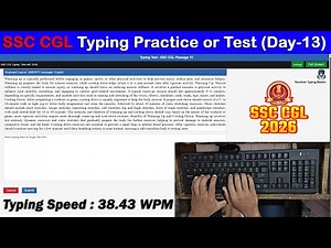 SSC CGL Typing Practice Day- 13 | 38.43 WPM with 93.2% Accuracy #typingmitra #raushantypingmaster