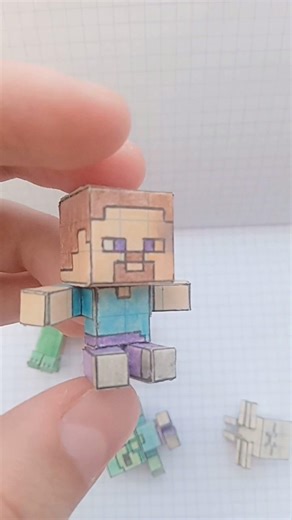 How to make papercraft minecraft steve with paper #minecraft #diy