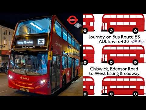(Weird Ticking Parts) Journey on Bus Route E3 First Bus London ADE40473, YX62 BWO.