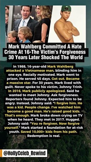 Mark Wahlberg Committed A Hate Crime The Victim's Forgiveness 30 Years Later Shocked The World.