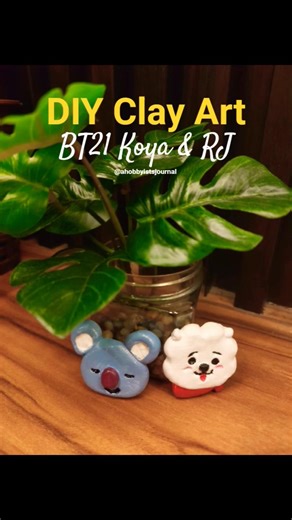 Part 1/4 BT21 Koya & RJ BTS Clay Charms | DIY Cute Air Dry Clay, Mould It Clay #bts #bt21#clay #diy