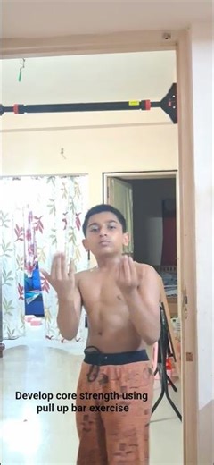 Develop core strength exercises using pull up bar