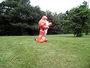 Inflatable Tiger suit testing