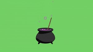 Cartoon Witch Cauldron Animation On Green Stock Footage Video (100% Royalty-free) 3477752309 | Shutterstock