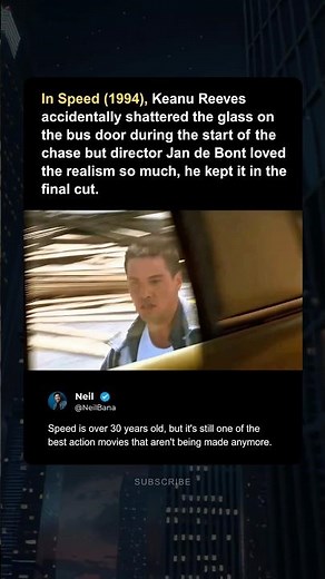 In Speed (1994), Keanu Reeves Accidentally Shattered The Glass.