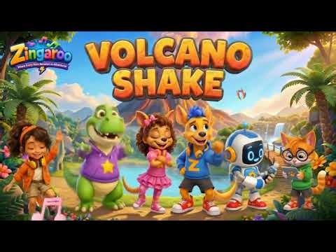 🌋 Volcano Shake | Dinosaur Dance Song for Kids | Zingaroo