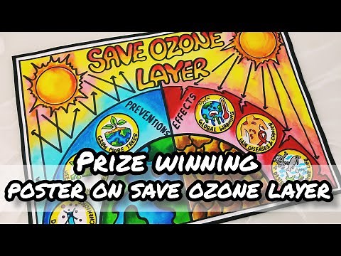 ozone day drawing || save ozone layer poster making || very easy - step by step