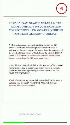 Acrp Cp Exam Newest 2024 2025 Actual Exam Complete