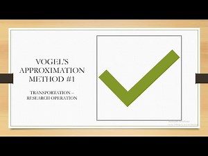 Vogel's Approximation Method (VAM) - Transportasi - Riset Operasi Video#1