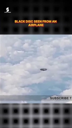 Mysterious Black Disc shaped UFO Captured From An Airplane! #shorts #alien #ufo