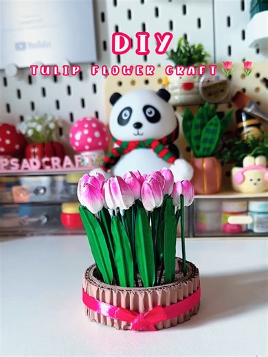 DIY White Tulip Craft with Pista Shells