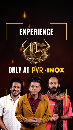 PVR Cinemas on Instagram: "A gripping tale of life and destiny, driven by raw emotions and explosive action. 💥 Experience a powerful face-off in 45. #45TheMovie Now Screening at PVR INOX! Ticket link in bio. . . . #UpendraRao #ShivaRajkumar #RajBShetty"