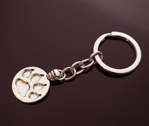 Animal Paw Print Keychain Dog Bear Footprint Charm - Etsy