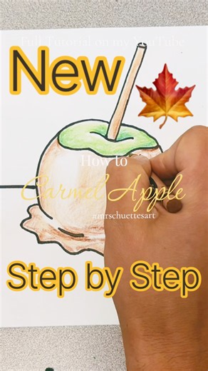 How to Draw a Carmel Apple EASY - for kids #drawing #art
