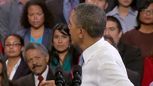 Obama interrupted by heckler during immigration speech