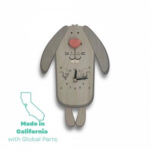 Rabbit Pendulum Clock | Bunny Clock | Easter Bunny | Gift for Bunny Lovers | Animal Clocks | Rabbit Wall Art | Rabbit Decor | Kids Clock - Etsy