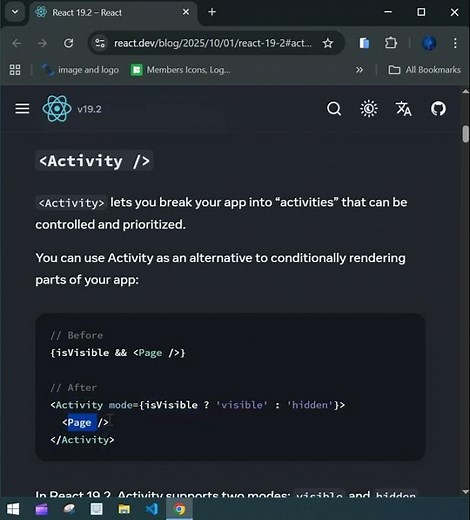 Activity Component in React 19.2.0 ( Latest Version )