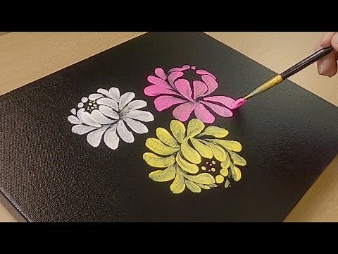 One Stroke Painting for Beginners | Easy & Simple Acrylic Painting