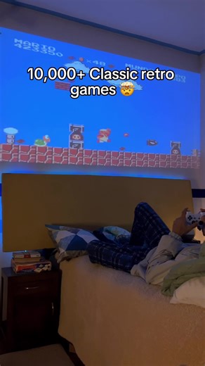 The video game console projector with 10,000 retro 90s games is finally here 🎮👾 Turn any night into an epic nostalgia session and relive the retro magic on a big screen right from your room. Classic fun, easy to use, and perfect for gamers of all ages. #retrogaming #retroconsole #retrogames #projector #consoleprojector