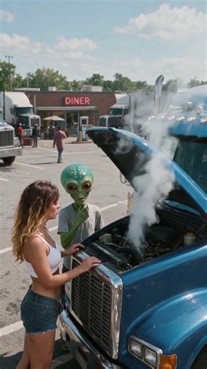 Lady Trucker Alien Driving Partner Is Not A Mechanic.