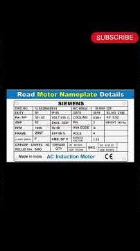 Name plate understanding | #electrical #motor #nameplate #circuit