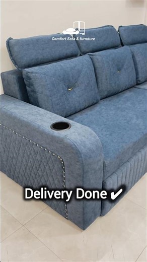 L Shape Sofa Cum Bed with Storage & Adjustable Headrest | Smart Space Saver 🛋️ #lshapesofa #shorts