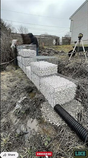 Replacing Retaining Wall with Gabion Wall #shorts #timelapse #civilengineering