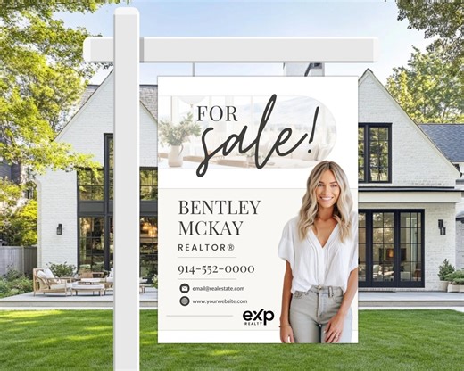 Real Estate Yard Sign Template | for Sale Sign | Property Sign | Modern for Sale Sign | Real Estate Sold Sign | Canva for Sale | Sign Rider - Etsy Canada