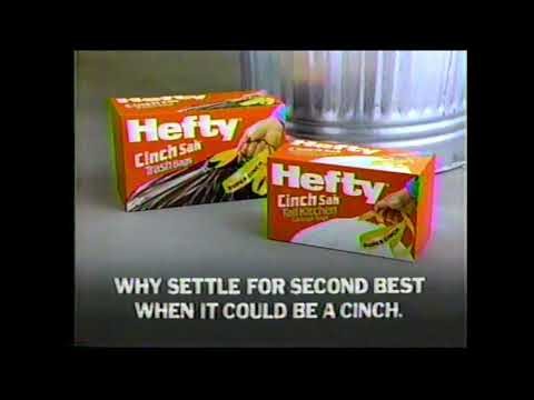 Hefty Cinch Sak "Why Settle For 2nd Best?" Commercial (1989)