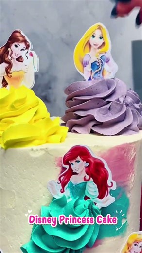 Disney Princess Cake #cakedecorating #foodie #cakedesign #bakingtutorial #baking #birthdaycake #cake