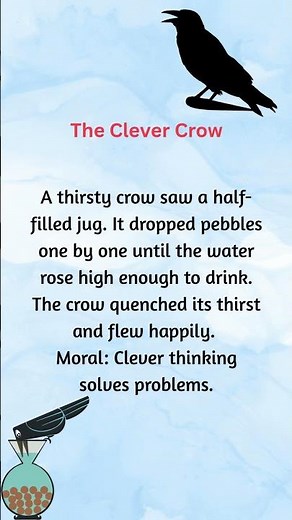 The Clever Crow | Short Moral Story | Kids Story Time | Moral Story | Bedtime Story for Kids