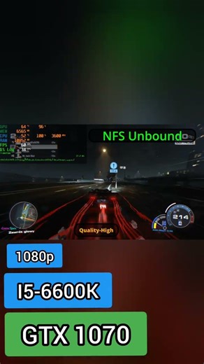 NFS Unbound gameplay test on i5-6600K + GTX 1070 🎮 #gtx1070 #benchmark #nfsunbound