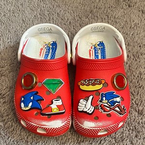 Red Sonic Crocs Kids Clogs with Fun Designs