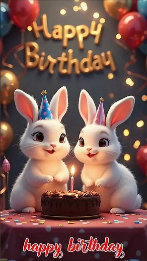 Happy Birthday from Bunnies 🎂 | AI Animal Birthday Wishes 🐰 | Cute Bunny Animation #shorts #yt #ai