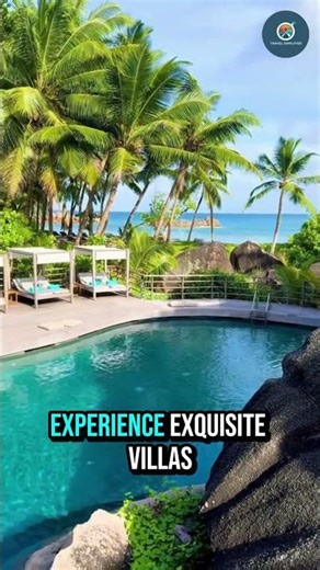 Raffles Praslin — Seychelles — iconic beachfront villas #shorts #travel #traveling #seychelles