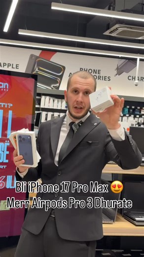 German Computers on Instagram: "❤️ SURPRIZOJE PARTNERIN SIÇ DUHET. iPhone 17 Pro Max 256GB eSIM 📱 113,900 lekë Sepse disa dhurata nuk harrohen. ✨ ÇFARË FITON SOT: 💳 Mundësi blerjeje me këste 0% Interes 🛡️ Xham + cover DHURATË 🔌 Karikues me 50% ULJE 🎧 AirPods Pro 3 DHURATË (Cilësi premium – jo ORG) Një dhuratë që përdoret çdo ditë. Një surprizë që flet më shumë se fjalët. 🤍 BLI PËR VETEN. 💝 SURPRIZO ATË QË DO. 📍 German Computers 📅 Sasi të limituara 👉 EJA NË DYQAN 👉 ZBULO OFERTËN TANI #