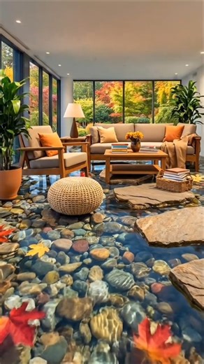 Transform Your Floor: Epoxy Magic with Stones & Leaves!