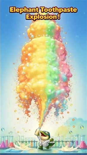 Elephant Toothpaste Mega Eruption! 🐊💥 #cutecartoon #animalfriends #funnyanimals #cuteanimals